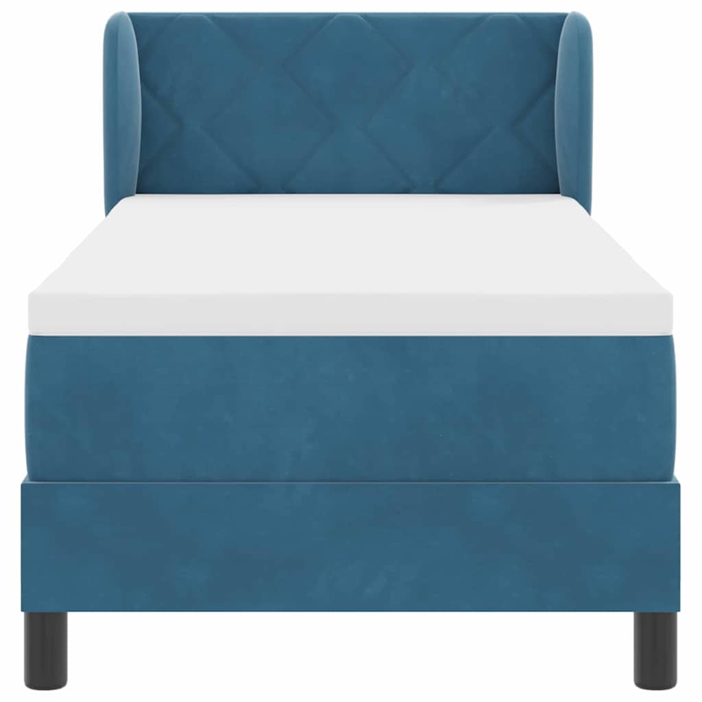 Postel s boxspringem s matrací Tmavě moddrá 80 x 200 cm samet - obrázek 7