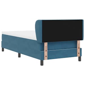 Postel s boxspringem s čelo Tmavě moddrá 90 x 190 cm samet - obrázek 9