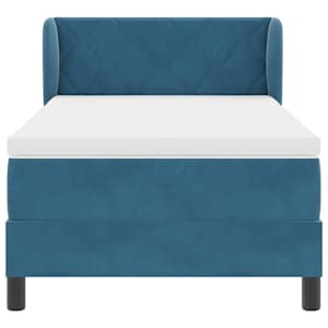 Postel s boxspringem s čelo Tmavě moddrá 90 x 190 cm samet - obrázek 7