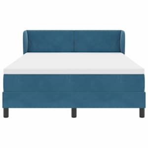 Postel s boxspringem s čelo Tmavě moddrá 140 x 190 cm samet - obrázek 7