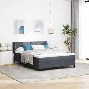 Postel s boxspringem s matrací Tmavě šedá 140 x 200 cm samet - obrázek 1