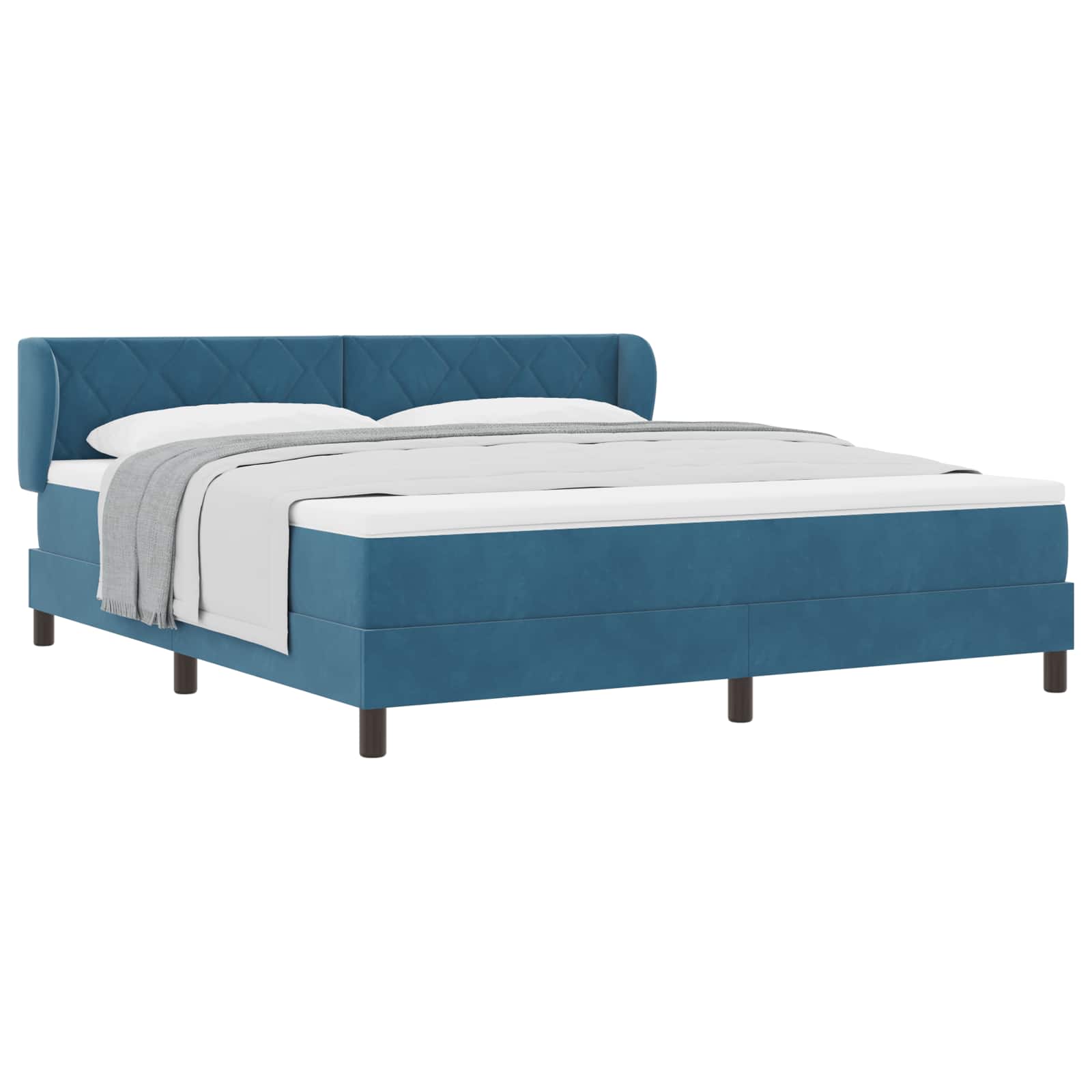 Thumbnail - vidaXL Boxspringbett mit Matratze Dunkelblau 180 x 200 cm Samt