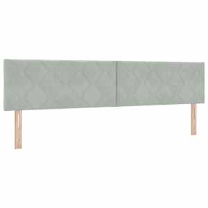 Postel s boxspringem s matrací Světle šedá 200 x 200 cm samet - obrázek 4