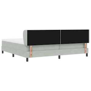 Postel s boxspringem s matrací Světle šedá 200 x 200 cm samet - obrázek 8