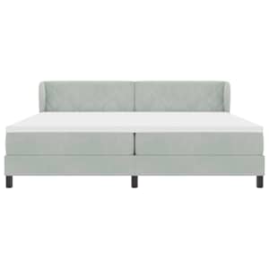 Postel s boxspringem s matrací Světle šedá 200 x 200 cm samet - obrázek 6