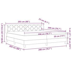 Postel s boxspringem s matrací Světle šedá 200 x 200 cm samet - obrázek 11