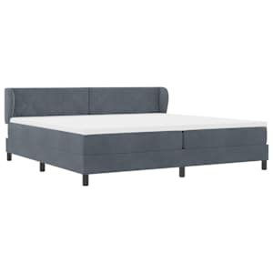 Postel s boxspringem s čelo Tmavě šedá 200 x 200 cm samet - obrázek 6