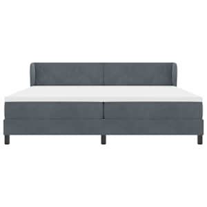 Postel s boxspringem s čelo Tmavě šedá 200 x 200 cm samet - obrázek 7