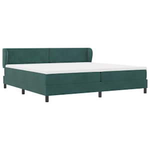 Postel s boxspringem s čelo Tmavě zelená 200 x 200 cm samet - obrázek 6
