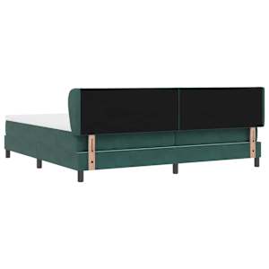 Postel s boxspringem s čelo Tmavě zelená 200 x 200 cm samet - obrázek 8
