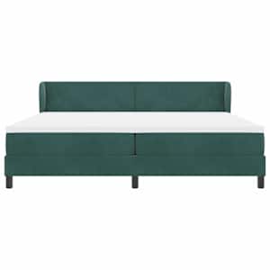 Postel s boxspringem s čelo Tmavě zelená 200 x 200 cm samet - obrázek 7