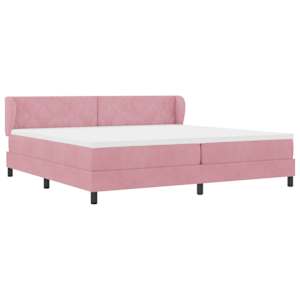 Postel s boxspringem s čelo Růžová 200 x 200 cm samet - obrázek 6