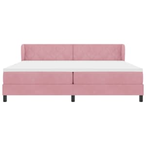 Postel s boxspringem s čelo Růžová 200 x 200 cm samet - obrázek 7