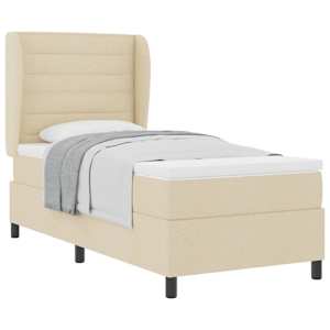 Postel s boxspringem s matrací Krémová 80 x 200 cm textil - obrázek 2