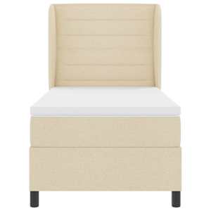 Postel s boxspringem s matrací Krémová 80 x 200 cm textil - obrázek 7