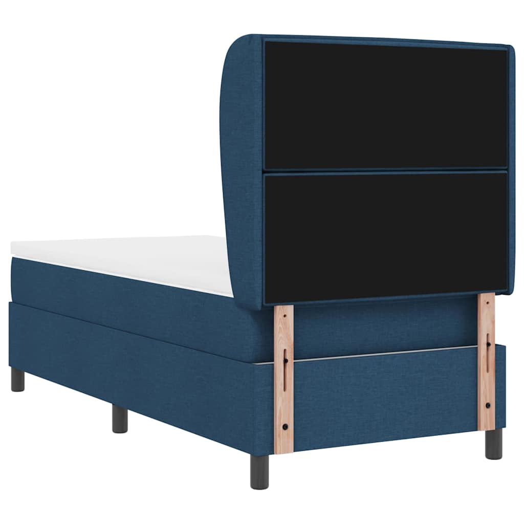 Postel s boxspringem s matrací s čelo Modrá 80 x 200 cm textil - obrázek 9