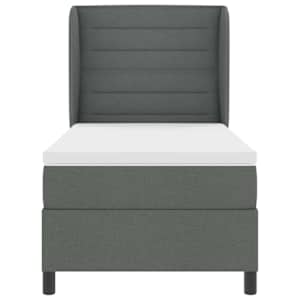 Postel s boxspringem s matrací Tmavě šedá 90 x 190 cm textil - obrázek 5