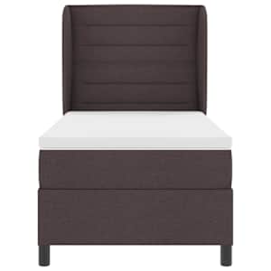 Postel s boxspringem s matrací Tmavě hnědá 90 x 190 cm textil - obrázek 7