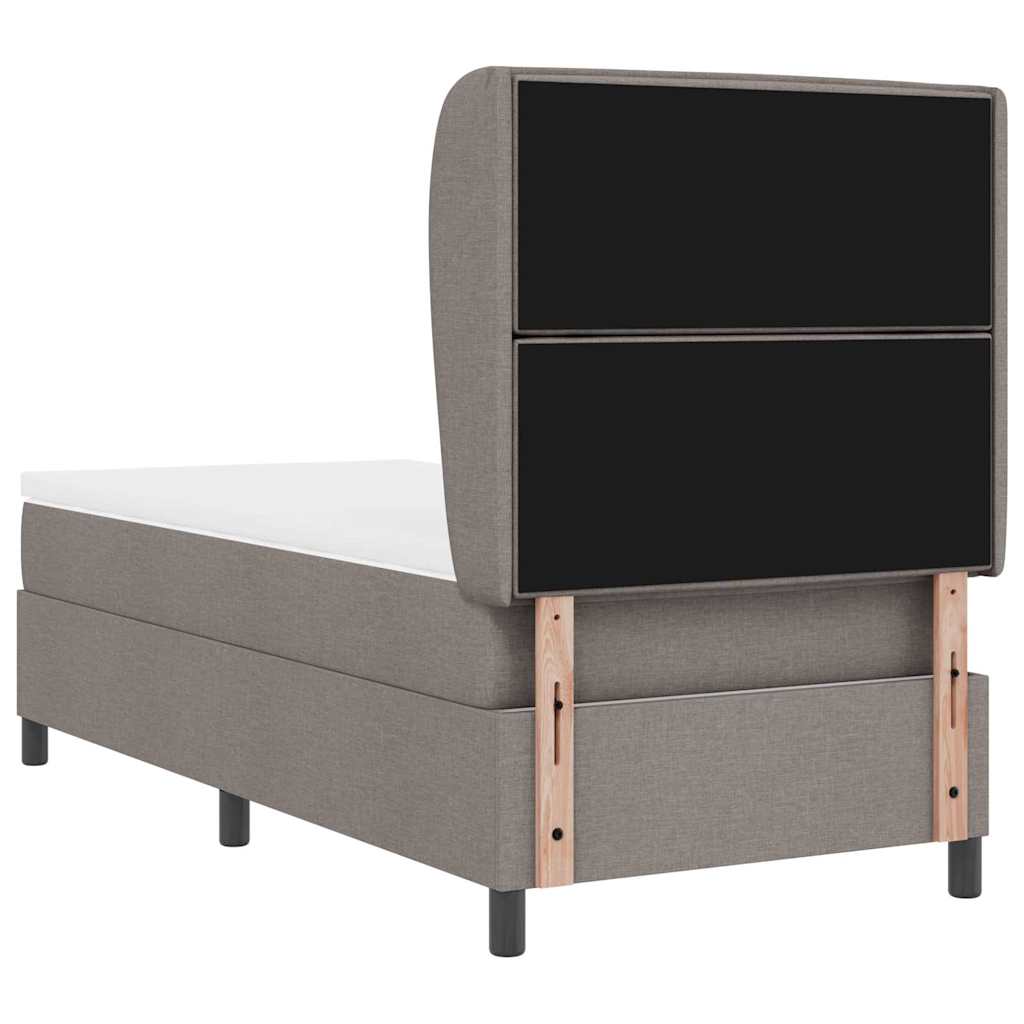 Postel s boxspringem s matrací s čelo Taupe 90 x 190 cm textil - obrázek 9
