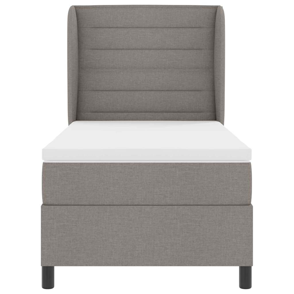 Postel s boxspringem s matrací s čelo Taupe 90 x 190 cm textil - obrázek 7