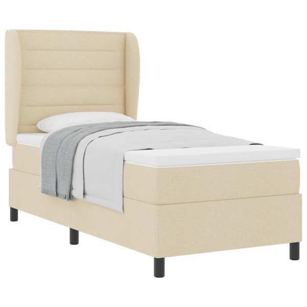 vidaXL Karbi vedrumadrats madratsiga peaga cream 90 x 190 cm kangas