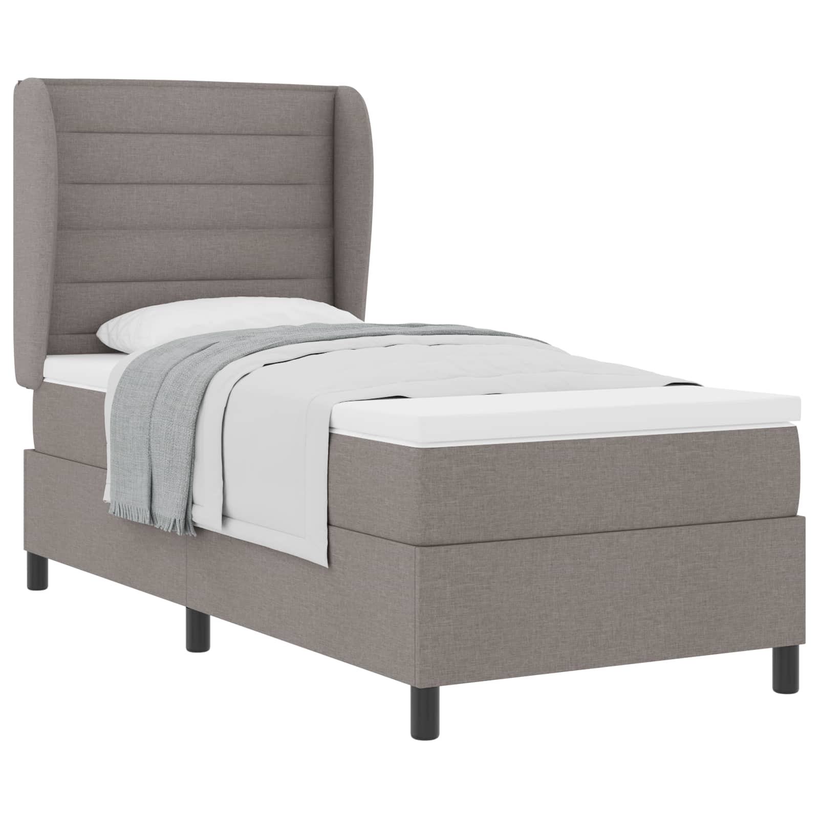 Thumbnail - vidaXL Boxspringbett mit Matratze Taupe 100 x 200 cm Stoff