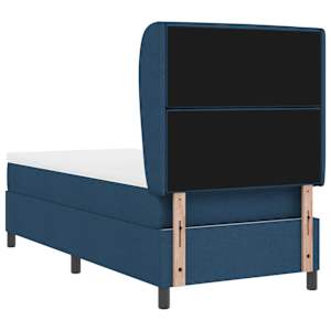 Postel s boxspringem s matrací s čelo Modrá 100 x 200 cm textil - obrázek 7