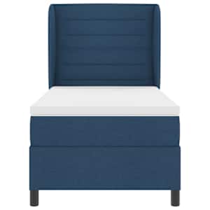 Postel s boxspringem s matrací s čelo Modrá 100 x 200 cm textil - obrázek 5