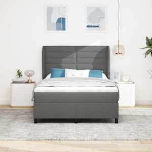 Postel s boxspringem s matrací Tmavě šedá 140 x 190 cm textil - obrázek 3