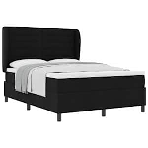 Postel s boxspringem s matrací s čelo Černá 140 x 190 cm textil - obrázek 2