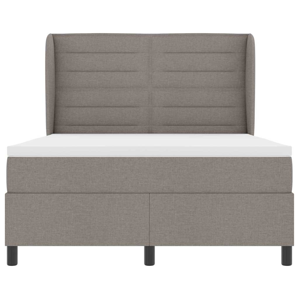 Postel s boxspringem s matrací s čelo Taupe 140 x 190 cm textil - obrázek 7