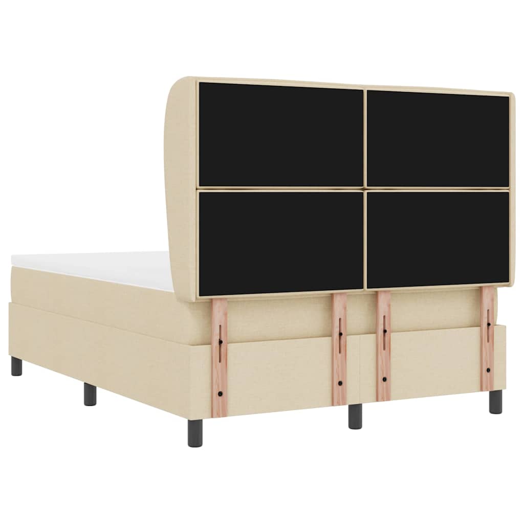 Postel s boxspringem s matrací Krémová 140 x 190 cm textil - obrázek 9
