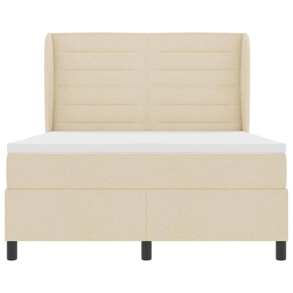 Postel s boxspringem s matrací Krémová 140 x 190 cm textil - obrázek 7