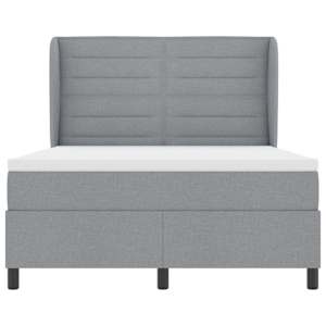 Postel s boxspringem s matrací Světle šedá 160 x 200 cm textil - obrázek 6