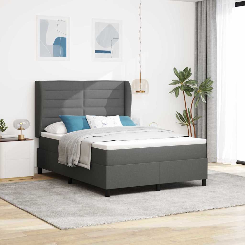 Box Spring Voodi koos Madratsiga Tumesinine 160x200 cm Kangas