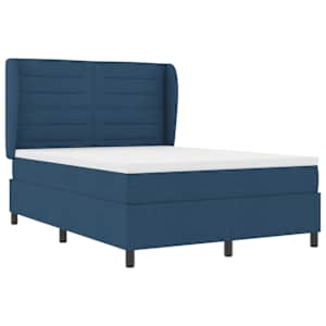 Postel s boxspringem s matrací s čelo Modrá 160 x 200 cm textil - obrázek 5