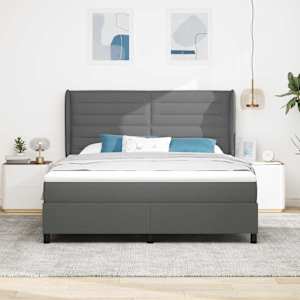 Postel s boxspringem s matrací Tmavě šedá 180 x 200 cm textil - obrázek 3