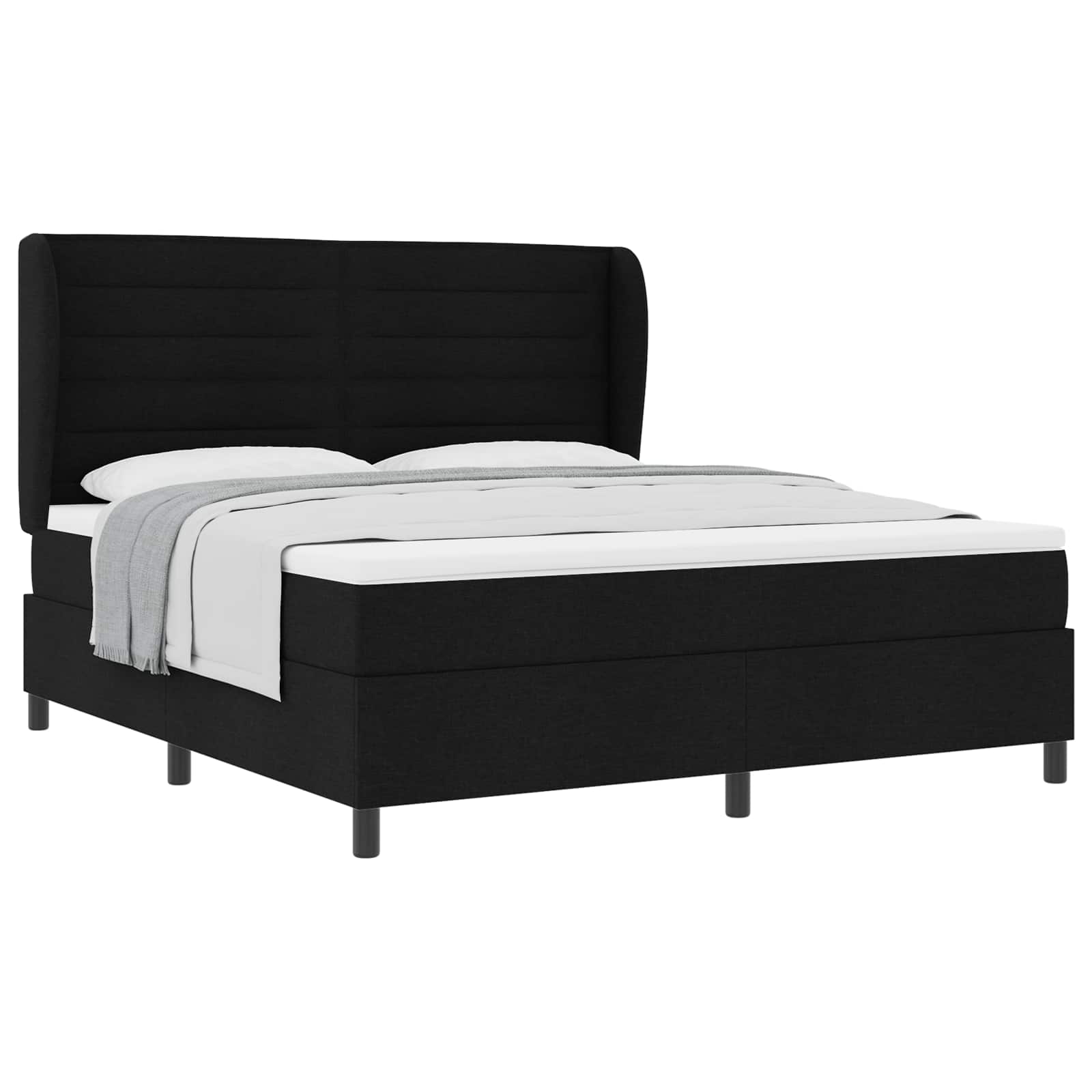 Thumbnail - vidaXL Boxspringbett mit Matratze Schwarz 180 x 200 cm Stoff