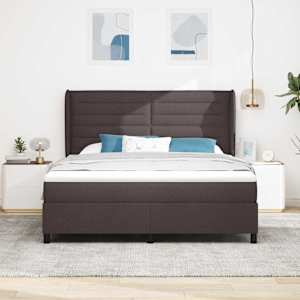 Postel s boxspringem s matrací Tmavě hnědá 180 x 200 cm textil - obrázek 3