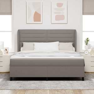 Postel s boxspringem s matrací s čelo Taupe 180 x 200 cm textil - obrázek 3