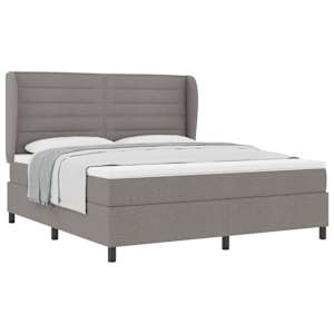 Postel s boxspringem s matrací s čelo Taupe 180 x 200 cm textil - obrázek 2