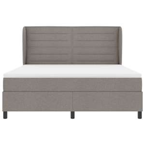 Postel s boxspringem s matrací s čelo Taupe 180 x 200 cm textil - obrázek 7