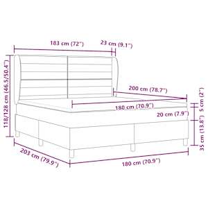 Postel s boxspringem s matrací s čelo Taupe 180 x 200 cm textil - obrázek 11