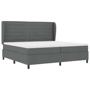 Postel s boxspringem s matrací Tmavě šedá 200 x 200 cm textil - obrázek 5