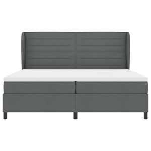 Postel s boxspringem s matrací Tmavě šedá 200 x 200 cm textil - obrázek 7