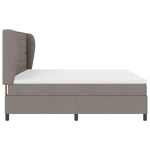 Postel s boxspringem s matrací s čelo Taupe 200 x 200 cm textil - obrázek 8