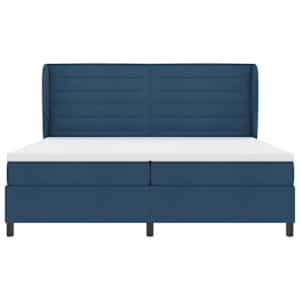 Postel s boxspringem s matrací s čelo Modrá 200 x 200 cm textil - obrázek 6