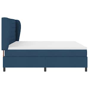 Postel s boxspringem s matrací s čelo Modrá 200 x 200 cm textil - obrázek 7