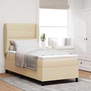 Postel s boxspringem s matrací Krémová 80 x 200 cm textil - obrázek 1