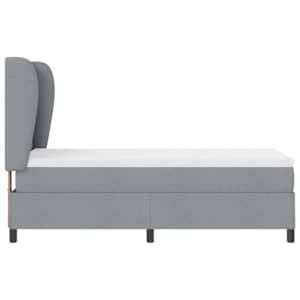 Postel s boxspringem s čelo Světle šedá 90 x 190 cm textil - obrázek 8